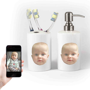 Customisable Soap & Toothbrush Holder Set